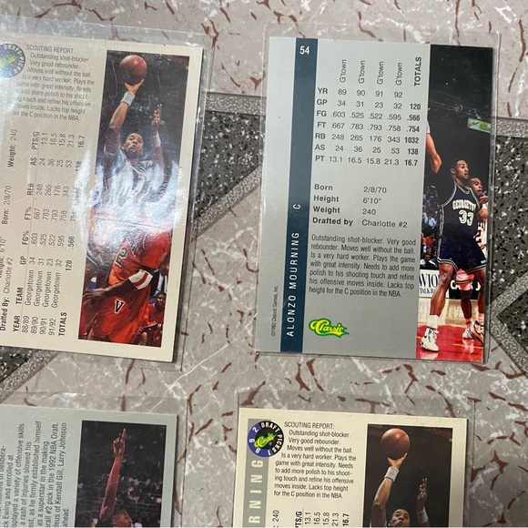 Alonzo Mourning 1992 Classic 4 card lot number 1 of 5600 Four Sport Draft Pick # - Picture 9 of 12